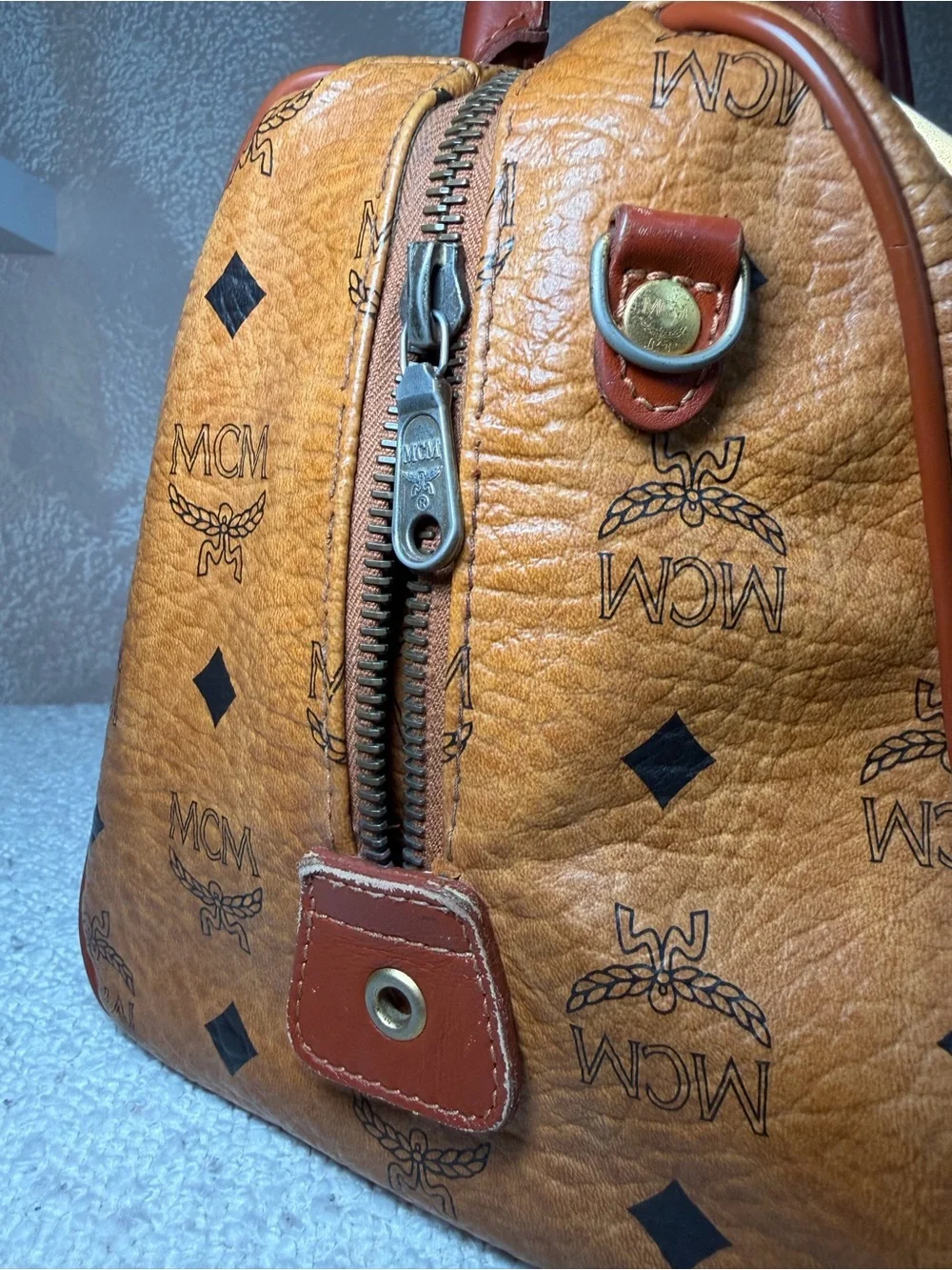 MCM satchel cognac